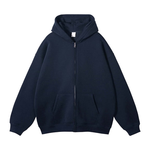 Busydd Mens Hoodies Zip Up Hooded Sweatshirt Solid Color Long Sleeve Pullover Hoodie Casual Loose Oversized Sweatshirt Jackets Coats Plus Size Sweatshirt with Pockets M-5XL