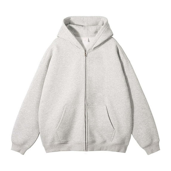 Busydd Mens Hoodies Zip Up Hooded Sweatshirt Solid Color Long Sleeve Pullover Hoodie Casual Loose Oversized Sweatshirt Jackets Coats Plus Size Sweatshirt with Pockets M-5XL