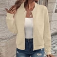 thumbnail image 1 of Busydd Jackets for Women Casual Solid Color Long Sleeve Windbreaker Jackets Trendy Lightweight Zip Up Jackets L, 1 of 8