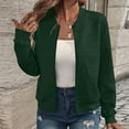 thumbnail image 1 of Busydd Jackets for Women Casual Solid Color Long Sleeve Windbreaker Jackets Trendy Lightweight Zip Up Jackets M, 1 of 8