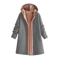 thumbnail image 1 of Busydd Jackets for Women Comfortable Warm Long Sleeve Fleece Jacket Women Trendy Solid Color Button Hooded Women's Winter Coats S, 1 of 6
