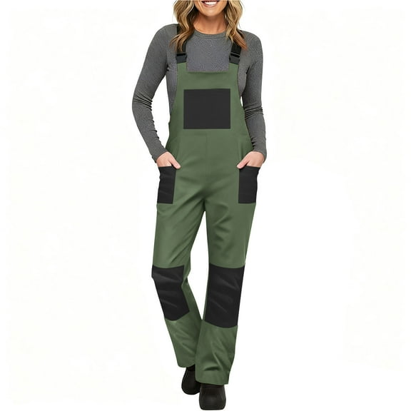 Busydd Jumpsuits for Women Outdoor Ski Women's Jumpsuits Fashion Colorblock Sleeveless Windproof Waterproof Womens Jumpsuit 2XL