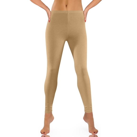 Busydd Leggings for Women Fashion Stretchy Solid Color Womens Yoga Pants Comfortable Pleated Workout Gym Womens Leggings