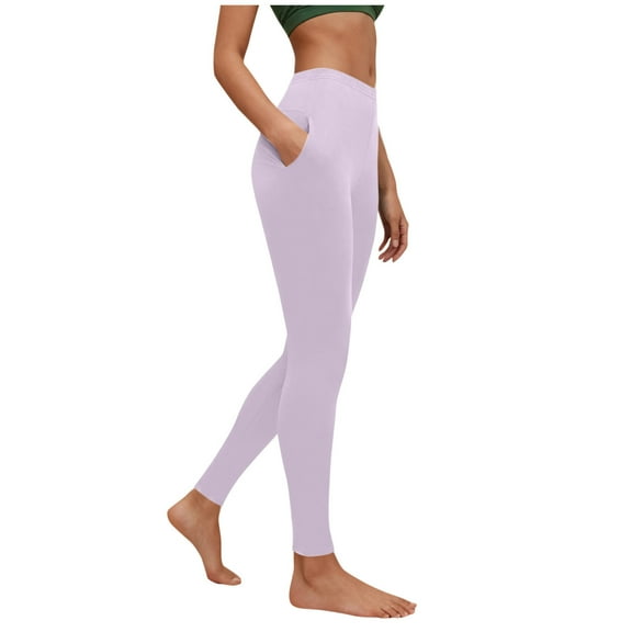 Busydd Leggings for Women Solid Color Elastic Waist Sweatpants Women Casual Comfortable Gym Yoga Leggings with Pockets XL