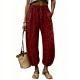 thumbnail image 1 of Busydd Linen Pants Women with Elastic Waist Casual Comfortable Relaxed Solid Color Pants for Daily Wear 2XL, 1 of 10