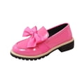 thumbnail image 1 of Busydd Loafers for Women Trendy Bow Block Heel Slip on Shoes Women Comfortable Casual Round Toe Solid Color Leather Women'S Shoes 7, 1 of 9