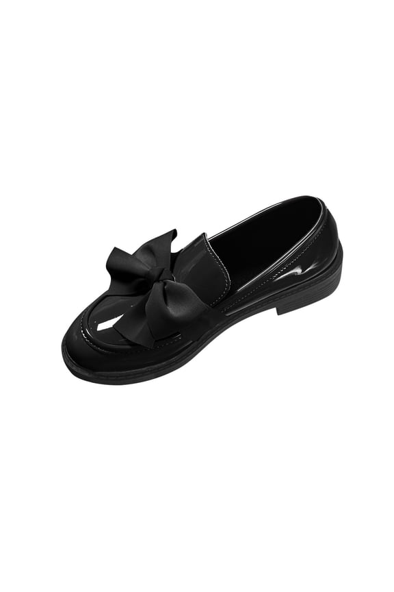 Loafers for Women Trendy Bow Solid Color Dress Shoes for Women Casual Comfy Low Heel Slip on Round Toe Women'S Shoes 7