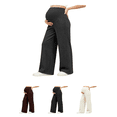 thumbnail image 1 of Busydd Maternity Wide Leg Pants for Women Comfy Breathable High Waist Pregnancy Pants Casual Solid Color Over The Belly Maternity Trousers XL, 1 of 6