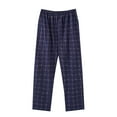 thumbnail image 1 of Busydd Men Pajama Pants Plus Size M-4XL Trendy Plaid Loungewear Pants Elastic Waist Baggy Casual Pants Oversized Cotton Sleepwear, 1 of 3
