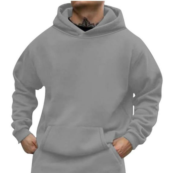 Busydd Men's Hoodies Fashion Drawstring Hooded Sweatshirt Mens Long Sleeve Hooded Shirt Solid Color Pullover Sweatshirt Casual Loose Pullover Tops with Pockets