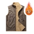 thumbnail image 1 of Busydd Men's Outerwear Vests Solid Color Sleeveless Fleece Vest Casual Comfy Warm Leather Vest for Men Fashion Zipper Stand Collar Mens Vest with Pockets S, 1 of 9