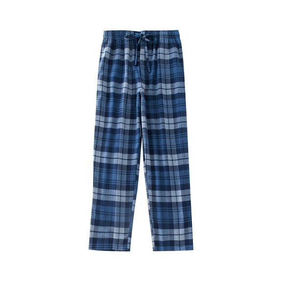 Busydd Men's Pajama Pants Fashion Plaid Sleepwear Elastic Waist Drawstring Casual Pants Lightweight Baggy Loungewear Pants