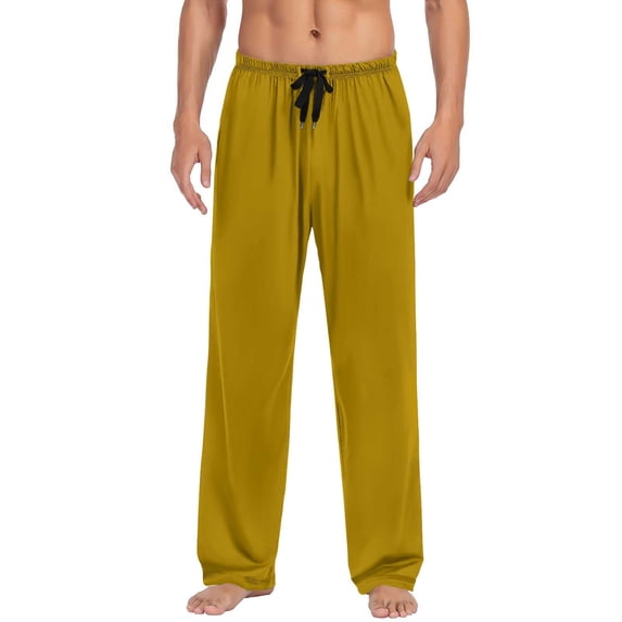 Busydd Men's Pajama Pants Fashion Solid Color Elastic Waist Men's Pajama Bottoms Casual Comfy Drawstring Mens Lounge Pants with Pockets M