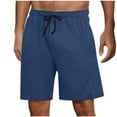 thumbnail image 1 of Busydd Men's Shorts Fashion Solid Color Pajamas Shorts for Men Comfy Elastic Waist Drawstring Mens Casual Shorts with Pockets, 1 of 6