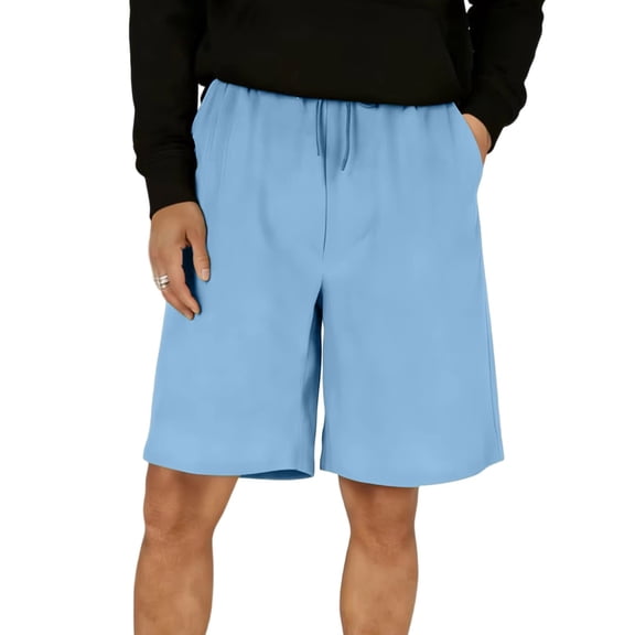 Busydd Men's Shorts Fashion Summer Solid Color Shorts for Men Comfortable Elastic Waist Drawstring Mens Casual Shorts with Pockets