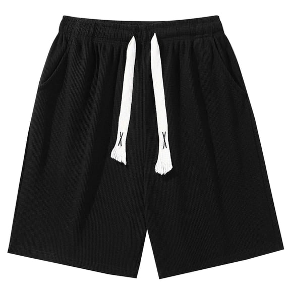 Busydd Men's Shorts Plus Size Shorts M-4XL Casual Fashion Solid Color Gym Shorts Summer Oversized Wide Leg Athletic Shorts Elastic Waist Drawstring Workout Shorts with Pockets