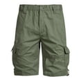 thumbnail image 1 of Busydd Men's Shorts Plus Size Shorts M-5XL Fashion Solid Color Cargo Shorts for Men Elastic Waist Button Summer Shorts Comfy Baggy Oversized Casual Shorts with Pockets, 1 of 4
