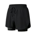 thumbnail image 1 of Busydd Men's Shorts Plus Size Shorts S-4XL Summer Double Layer Gym Shorts Casual Oversized Solid Color Workout Shorts Elastic Waist Drawstring Running Shorts, 1 of 6