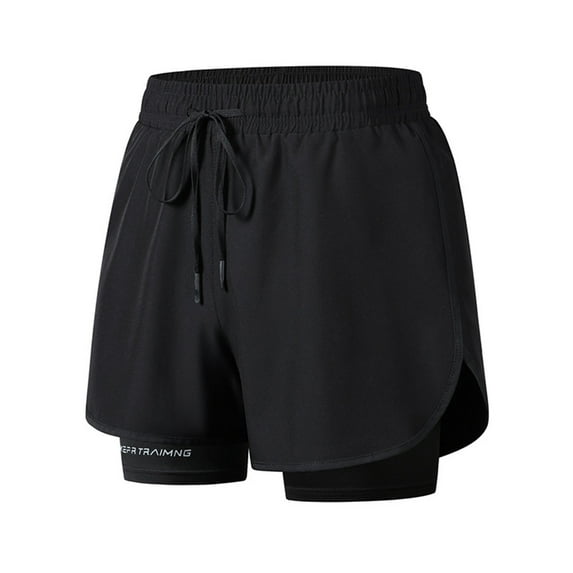 Busydd Men's Shorts Plus Size Shorts S-4XL Summer Double Layer Gym Shorts Casual Oversized Solid Color Workout Shorts Elastic Waist Drawstring Running Shorts