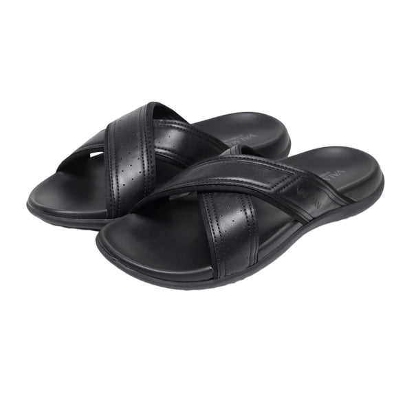 Busydd Men's Slides Comfortable Cross Strap Summer Shoes Trendy Round Toe Mens Casual Shoes 40