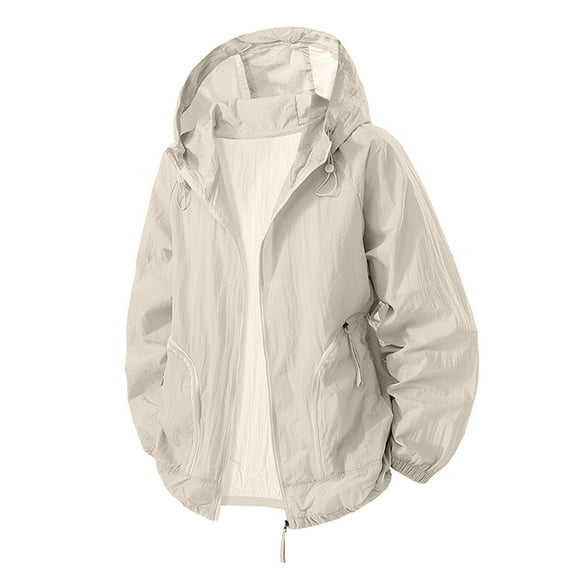 Busydd Men's Sun Jacket S-3XL Long Sleeve Sun Protection Jackets for Men Summer Outdoor Sun Shirts for Men Solid Color Full Zip Hoodie Tops with Pocket