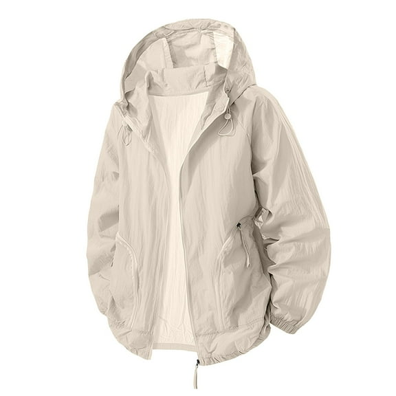 Busydd Men's Sun Jacket S-3XL Long Sleeve Sun Protection Jackets for Men Summer Outdoor Sun Shirts for Men Solid Color Full Zip Hoodie Tops with Pocket