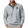thumbnail image 1 of Busydd Men's Sweatshirt Casual Stand Collar Long Sleeve Shirts for Men Fashion Zipper Graphc Fall Sweatshirs for Men Comfy Breathable Pullover Tops 3XL, 1 of 4