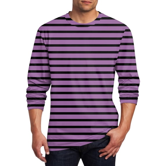 Busydd Men's Sweatshirts Long Sleeve Crewneck Sweatshirt Fashion Casual Striped Pullover Tops Loose