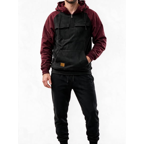 Busydd Men's Tracksuits Casual Matching Mens Sweatsuits 2 Piece Set Long Sleeve Zipper Hoodies and Joggers Men's Vacation Clothes