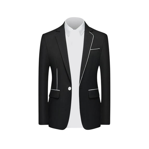 Busydd Mens Blazer Jacket Long Sleeve Business Office Blazers Fashion One Button Formal Suit Jackets Casual Solid Color Sports Coat for Men Regular Fit Plus Size Blazer with Pockets L-3XL