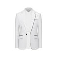 thumbnail image 1 of Busydd Mens Blazer Jacket Long Sleeve Business Office Blazers Fashion One Button Formal Suit Jackets Casual Solid Color Sports Coat for Men Regular Fit Plus Size Blazer with Pockets L-3XL, 1 of 3
