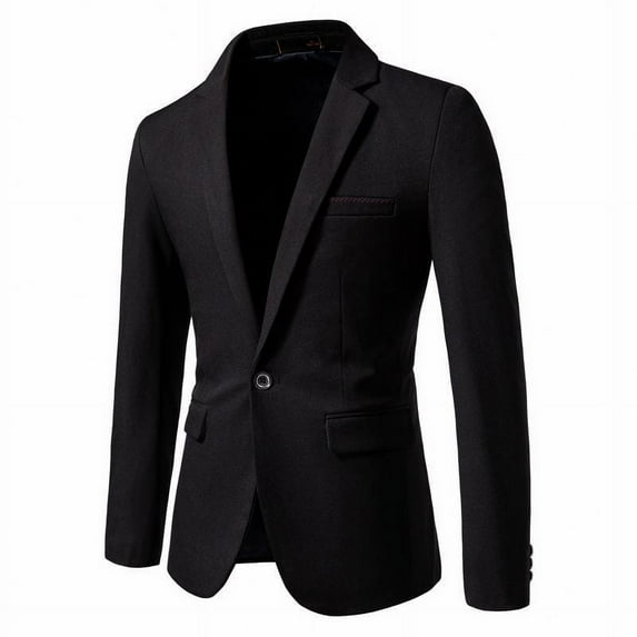 Busydd Mens Blazer Jacket Long Sleeve Formal Office Business Suit Blazers Fashion One Button Suit Jackets Casual Solid Color Regular Fit Sports Coat for Men with Pockets