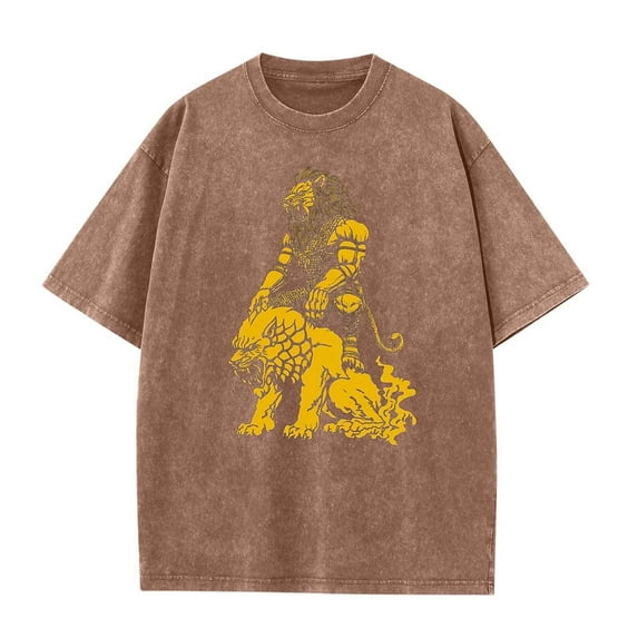 Busydd Mens Cotton Tshirts Fashion Vintage Print T Shirts for Men Casual Comfortable Short Sleeve Summer Tops Breathable Versatile Round Neck Tee Shirts L