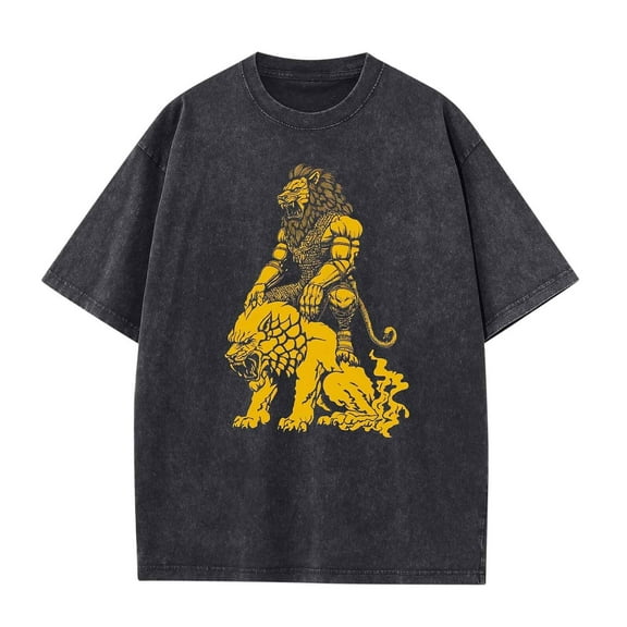 Busydd Mens Cotton Tshirts Fashion Vintage Print T Shirts for Men Casual Comfortable Short Sleeve Summer Tops Breathable Versatile Round Neck Tee Shirts L