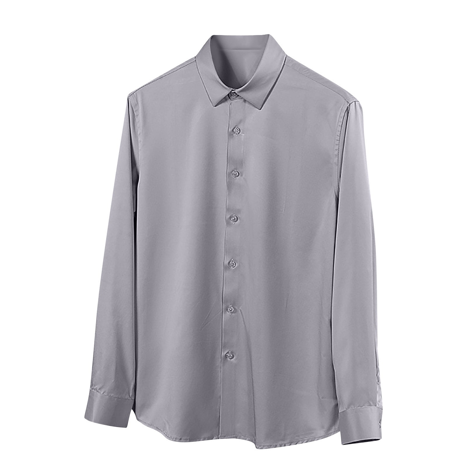 mens xs dress shirts Busydd Mens Dress Shirts XS-3XL Solid Color Long Sleeve Formal Business  Casual Shirt Stylish Lapel Button Down Shirt Comfortable Stretchy Mens  Shirts