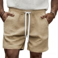 thumbnail image 1 of Busydd Mens Gym Shorts Casual Elastic Waist Drawstring Workout Shorts Men Trendy Textured Solid Color Straight Leg Summer Shorts with Pockets L, 1 of 6