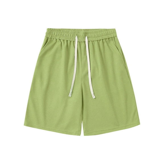 Busydd Mens Gym Shorts Plus Size Shorts M-5XL Summer Baggy Solid Color Biker Shorts Fashion Elastic Waist Wide Leg Athletic Shorts Casual Drawstring Workout Shorts with Pockets