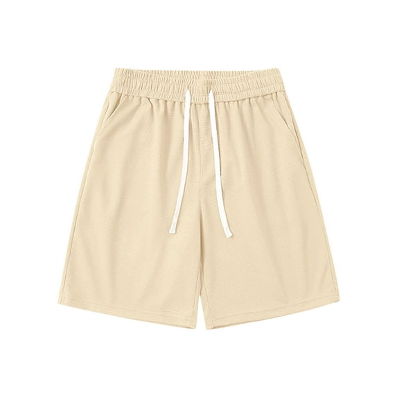 Busydd Mens Gym Shorts Plus Size Shorts M-5XL Summer Baggy Solid Color Biker Shorts Fashion Elastic Waist Wide Leg Athletic Shorts Casual Drawstring Workout Shorts with Pockets