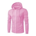 thumbnail image 1 of Busydd Mens Hooded Jackets Drawstring Long Sleeve Zip Up Hoodie Casual Solid Color Hooded Sweatshirt Lightweight Outdoor Sport Coats with Pockets S-3XL, 1 of 1