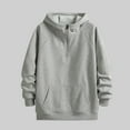 thumbnail image 1 of Busydd Mens Hoodies Pullover Trendy Warm Fleece Hooded Sweatshirt Casual Solid Color Pullover Hoodies for Men Comfy Zipper Winter Fleece Hoodies with Pocket 2XL, 1 of 6