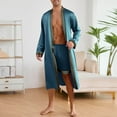 thumbnail image 1 of Busydd Mens Pajama Sets Trendy Soft Solid Color Two Piece Sets for Men Casual Comfy Robes and Shorts Loungewear Set 2XL, 1 of 4