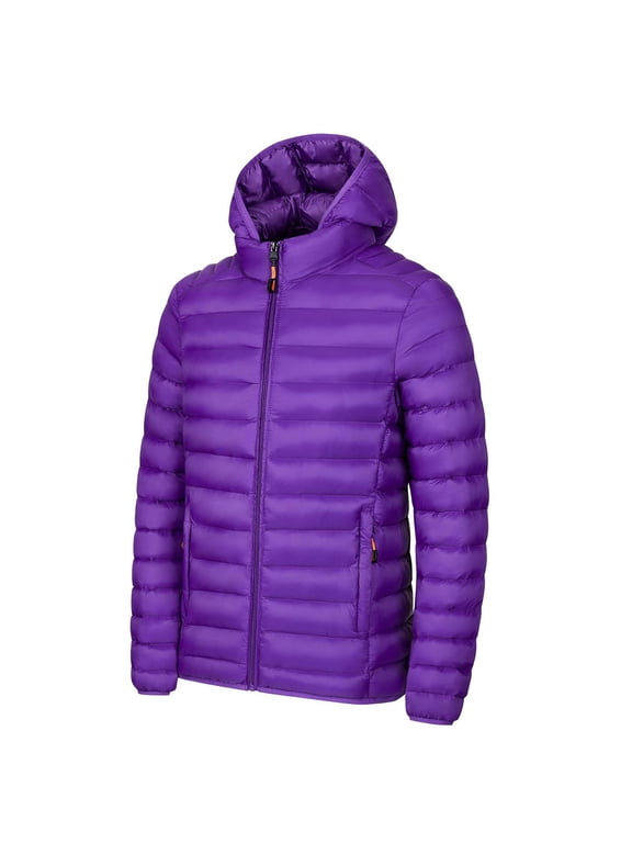 Mens Puffer Jacket Comfy Warm Cotton Winter Coats for Men Fashion Solid Color Zip up Mens Winter Jacket Long Sleeve Hooded Down Jackets with Pockets 3XL