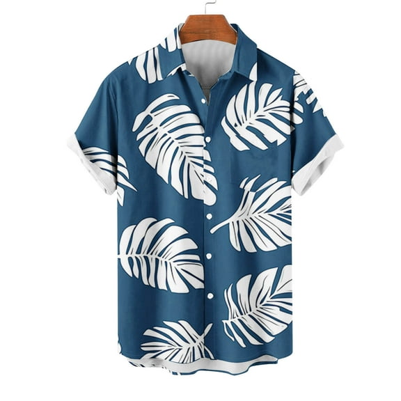 Busydd Mens Shirts Plus Size S-5XL Casual Oversized Lapel Hawaiian Shirt for Men Fashion Print Short Sleeve Button Up Shirt Summer Vacation Beach Shirts