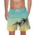 thumbnail image 1 of Busydd Mens Shorts Trendy Hawaiian Print Beach Shorts for Men Casual Baggy Elastic Waist Drawstring Swim Shorts Knee Length Summer Shorts with Pockets, 1 of 4