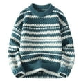 thumbnail image 1 of Busydd Mens Sweater Fashion Retro Striped Pullover Sweater Casual Long Sleeve Knit Sweater Warm Fall Winter Oversized Crewneck Sweaters, 1 of 1