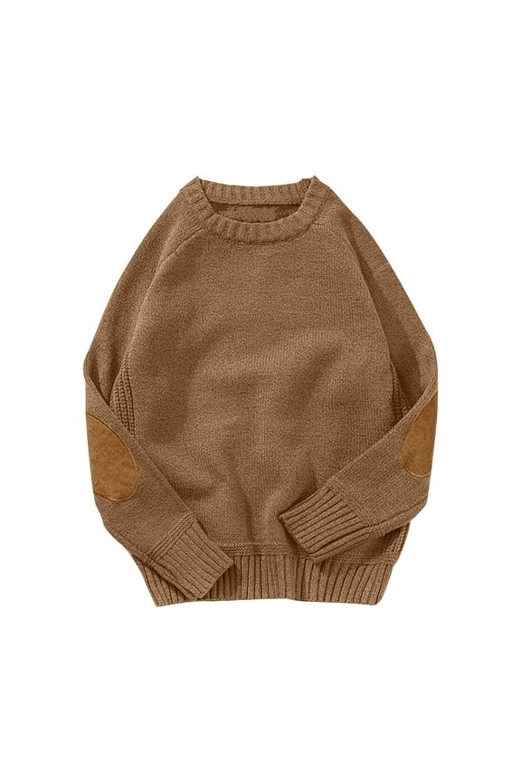 Mens Sweater Fashion Solid Color Pullover Sweater Casual Plain Long Sleeve Crewneck Oversized Sweaters Warm Fall Winter Sweaters Plus Size Sweaters L-5XL