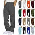 thumbnail image 1 of Busydd Mens Sweatpants Open Bottom Elastic Waist Athletic Pants for Men Casual Solid Color Zipper Pockets Sweatpants for Men with Drawstring S, 1 of 7