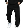 thumbnail image 1 of Busydd Mens Sweatpants Solid Color Workout Jogging Athletic Pants ​Elastic Waist Drawstring Straight Leg Sweatpants Loose Elastic Bottom Casual Pants with Pockets, 1 of 5