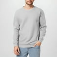 thumbnail image 1 of Busydd Mens Sweatshirt S-3XL Trendy Solid Color Crewneck Sweatshirts for Men Casual Long Sleeve Knit Ribbed Pullover Tops, 1 of 8