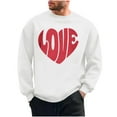 thumbnail image 1 of Busydd Mens Sweatshirt Trendy Long Sleeve Love Print Valentines Shirt Casual Comfortable Round Neck T Shirts for Men 3XL, 1 of 6
